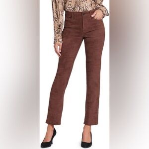 NYDJ•Sheri Faux Suede Skinny Pants, Slimming Fit, NWOT, Size 10, Dark Chocolate